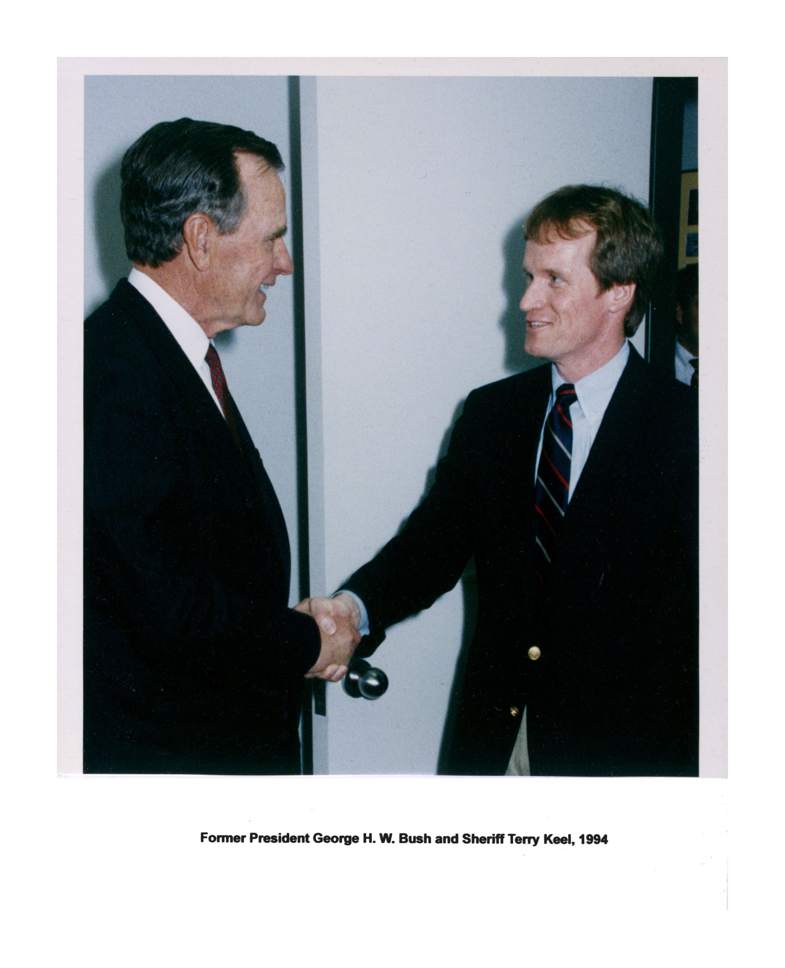 Former President George H.W. Bush and Sheriff Terry Keel, 1994. Photo courtesy of Terry Keel
