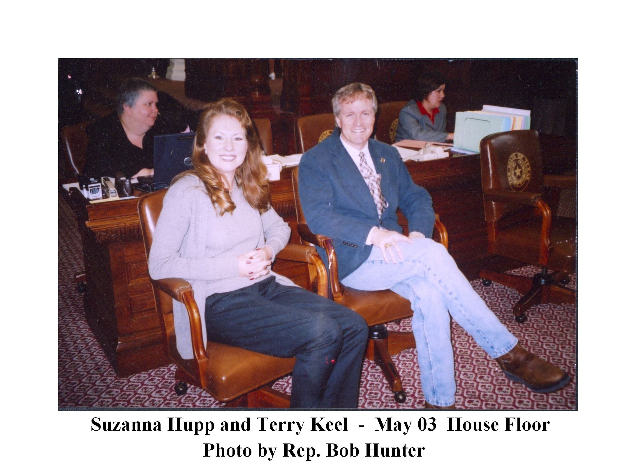 Suzanna Hupp and Terry Keel, Texas House of Representatives, 2003. Photo courtesy of Terry Keel