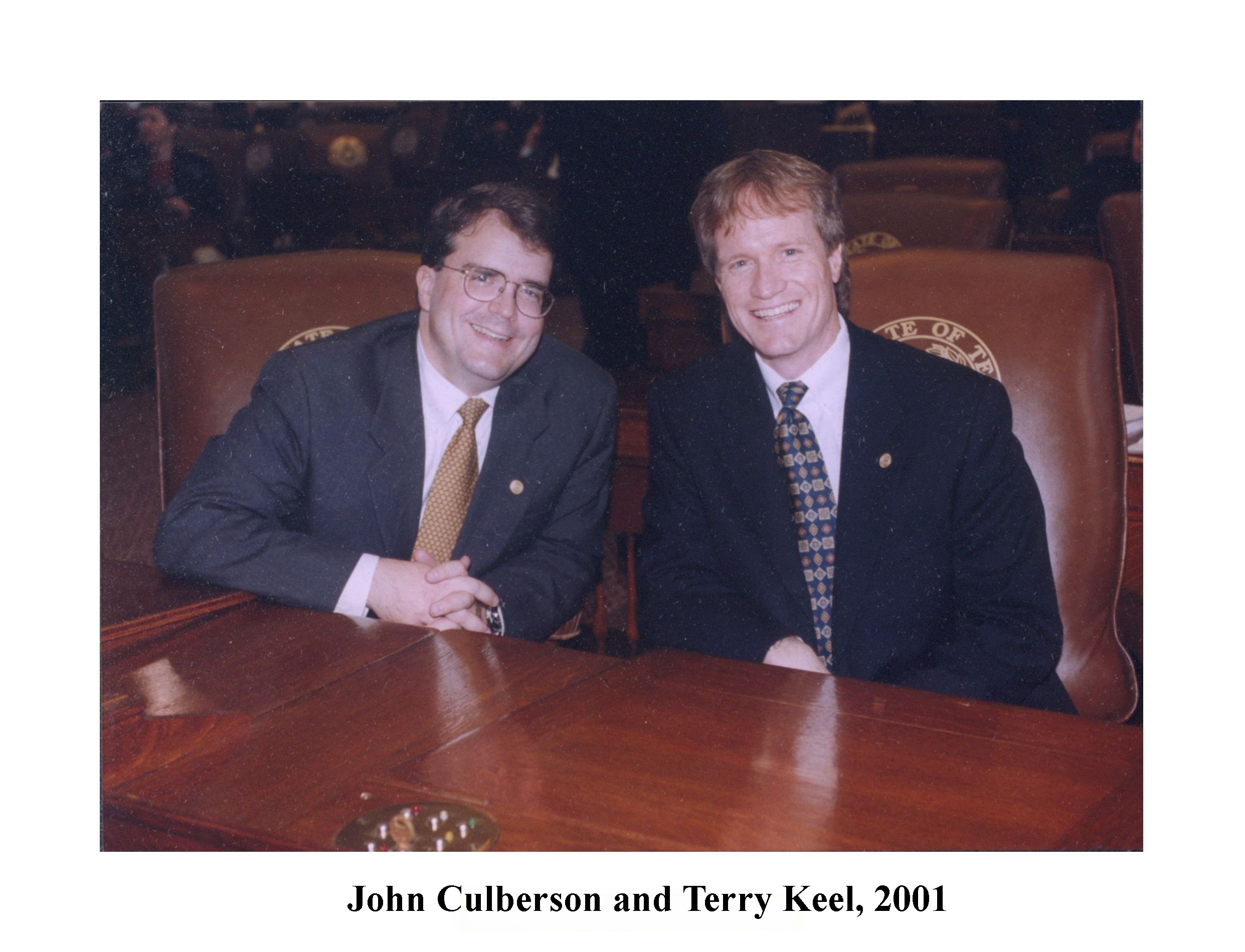 John Culberson and Terry Keel, 2001. Photo courtesy of Terry Keel
